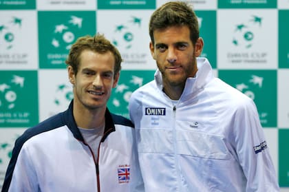 Murray y Del Potro, en la previa de las semifinales de la Copa Davis 2016, certamen que terminó ganando la Argentina