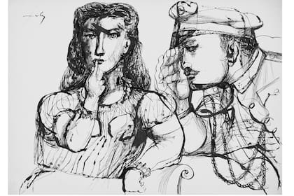 Una de las ilustraciones de "Los hermanos Karamazov", novela de Dostoievski; Szalay quería contar en imágenes la historia completa 