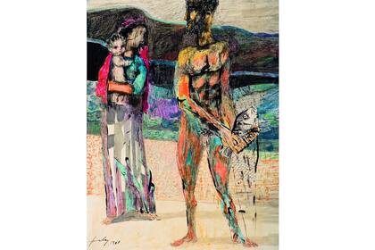 "Pescador y su esposa", obra de 1960, año en que Szalay parte de Buenos Aires rumbo a Nueva York