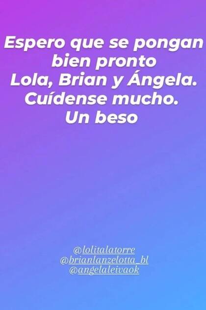 Nacha Guevara y su mensaje para Lola Latorre, Brian Lanzelotta y Ángela Leiva, luego de saber que los tres contrajeron COVID-19