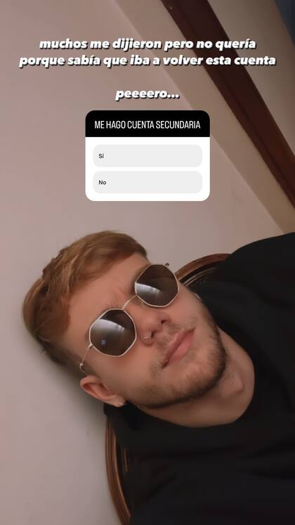 Nacho consultó a sus seguidores si debía hacerse una cuenta secundaria de respaldo en Instagram
