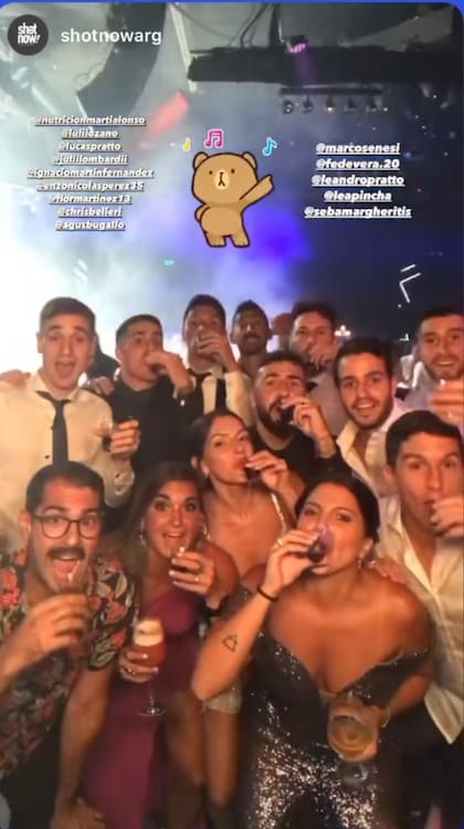 Nacho Fernández y Enzo Pérez se divirtieron en el casamiento de Pratto