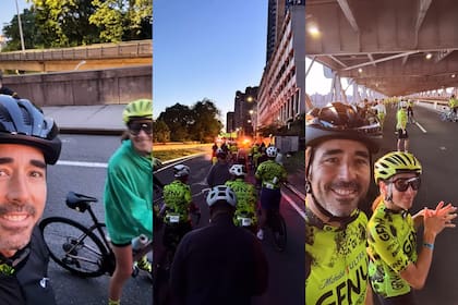 Nacho y Juana Viale participaron del Gran Fondo de Nueva York, una reconocida carrera de ciclismo (Foto: Captura de video / Instagram @viale.nacho)