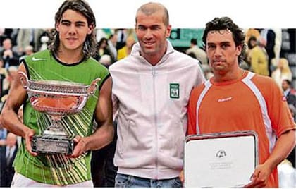 Nadal con la Copa de los Mosqueteros; Zinedine Zidane y Puerta, con la bandeja de finalista