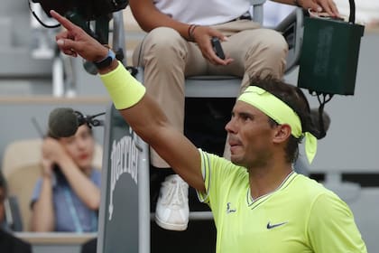 Nadal, en el encuentro ante Nishikori en París