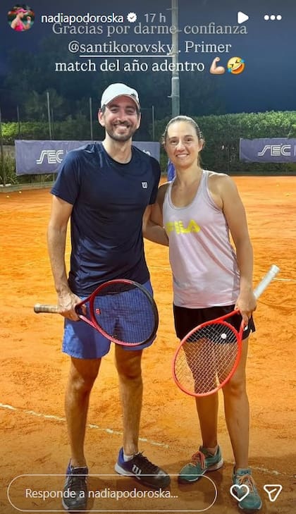 Nadia Podoroska entrenó con Santiago Korovsky