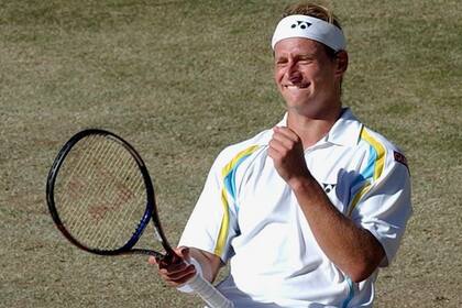 Nalbandian, cuando en 2005 le ganó a Lleyton Hewitt, en los cuartos de final de la Davis, en Australia