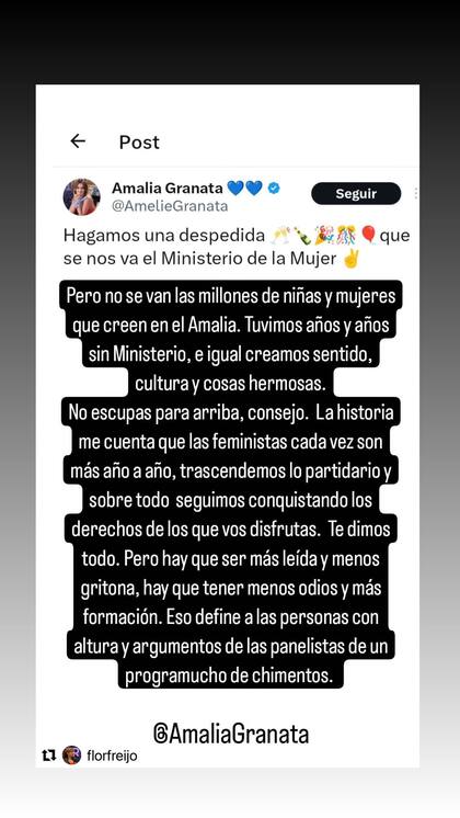 Nancy Dupláa le respondió a Amalia Granata