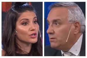 Narella Senra y Héctor Gallo se cruzaron fuerte en "Pasión por el fútbol" (eltrece)