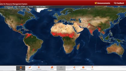 NASA FIRMS utiliza las observaciones por satélite de los instrumentos MODIS y VIIRS para detectar incendios activos y anomalías térmicas