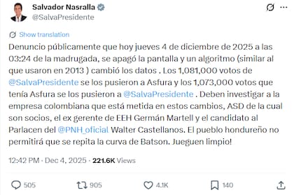 Nasralla denunció cambio en los datos de cada candidato