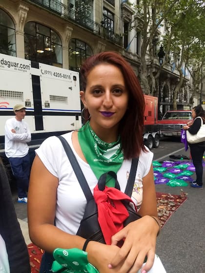 Natalia 20 y Luana 16, hermanas. "Es una lucha constante, es un día de memoria y de seguir luchando por la que ya no están", Natalia