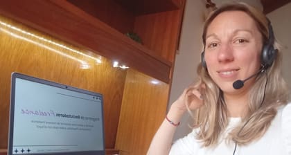 Natalia disfrutando de su emprendimiento.