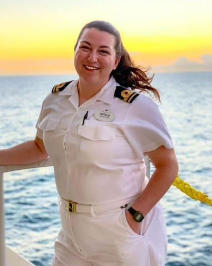 Natalie Grillo es la tercera oficial de una embarcación turística