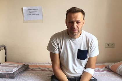 Navalny, en un hospital de Moscú en 2020