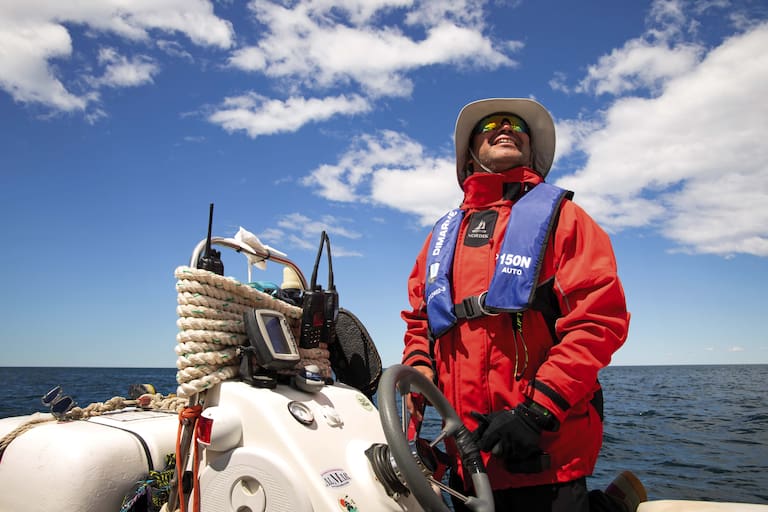 Navegación por el Golfo San Jorge. Foto: Guadalupe Faraj.