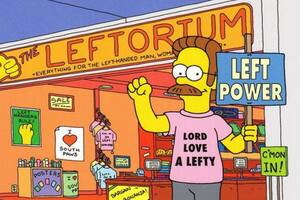 Ned Flanders es uno de los personajes zurdos más reconocidos. Fuente: FOX