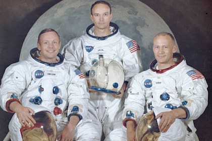 Neil Armstrong, Michael Collins y Buzz Aldrin, los astronautas del Apolo 11.