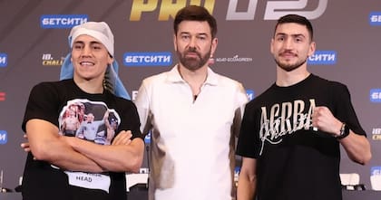 Neri Muñoz antes de la pelea con el georgiano Khariton Agrba