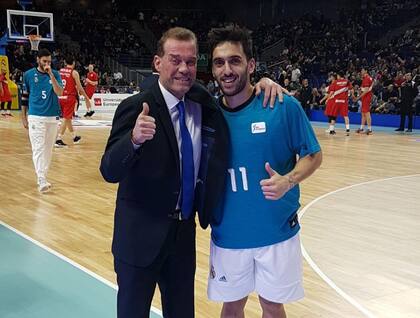 Néstor Che García y Facundo Campazzo, cuando ambos se desempeñaban en el básquetbol español
