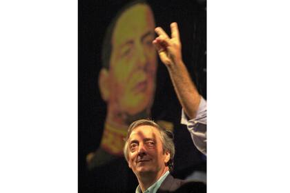 Néstor Kirchner, durante un acto de campaña en el 2003