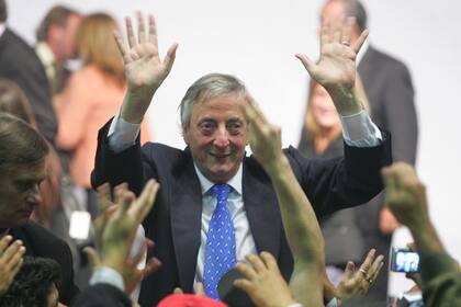 Néstor Kirchner, durante un acto en Quilmes en 2009