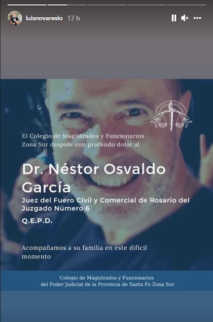 Néstor Osvaldo García se desempeñaba en la justicia rosarina