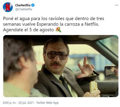 Netflix anunció que volverá a sumar a su catálogo Esperando la Carroza