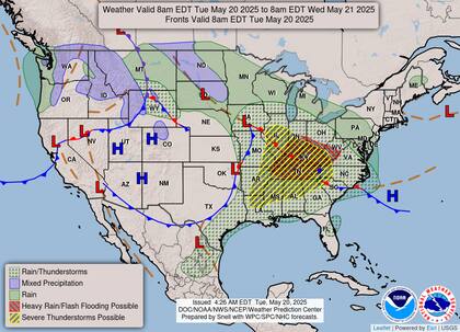 Nevadas atípicas en Wyoming para mayo, mientras aire frío canadiense congela las Llanuras del Norte