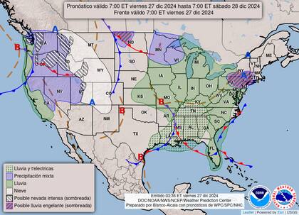 Nevadas en el noroeste: se esperan acumulaciones de hasta un metro en zonas montañosas como Sierra Nevada y Cascadia
