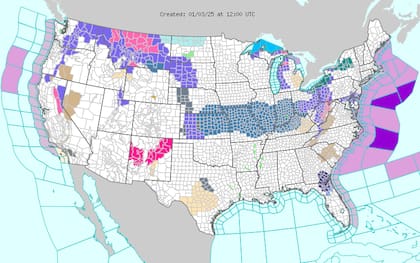 Nevadas intensas en Kansas, donde se esperan acumulaciones de hasta 28 centímetros y vientos de 70 km/h