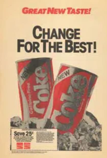 New Coke fue lanzada en 1985 en medio de versiones cruzadas por su nacimiento