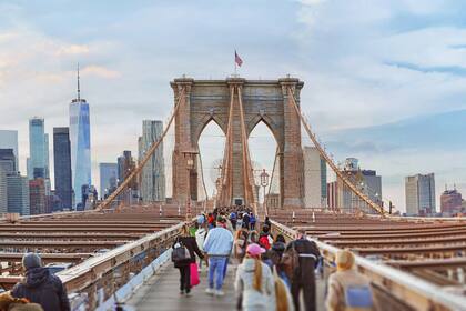 New York Brooklyn Bridge - big panorama.