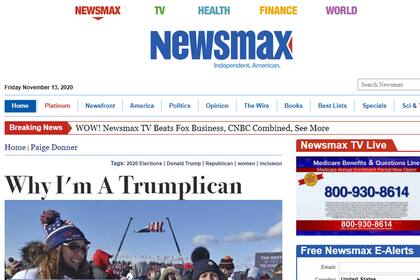 Newsmax es un pequeño medio de derecha creado hace 22 años, que tras las elecciones se volvió más popular