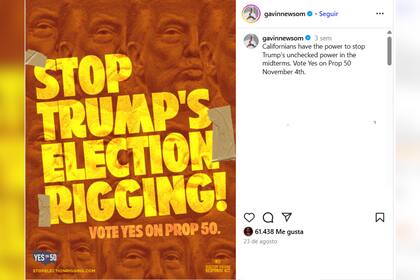 Newsom animó a los californianos a unirse a la Proposición 50 de cara a las elecciones