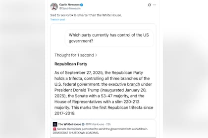 Newsom compartió un chat con la inteligencia artificial sobre el control del gobierno