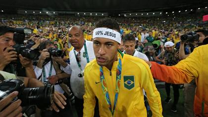 Neymar celebró un título con la selección de Brasil