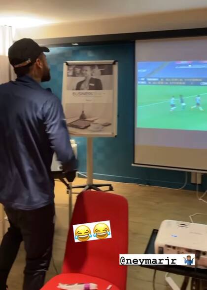 Neymar protestando por el gol de Palmeiras en el minuto 98. Crédito: Instagram