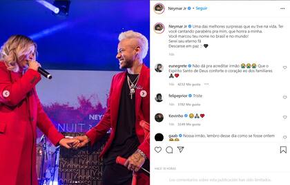 Neymar recordó una fecha especial en la que cantó junto a la artista