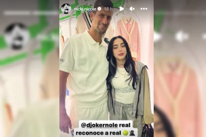 Nicki Nicole compartió el encuentro con Novak Djokovic(Foto Instagram @nicki.nicole)