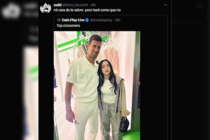 Nicki Nicole contó el detrás de su foto con  Novak Djokovic(Captura Twitter)