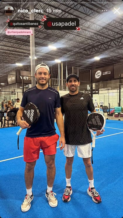 Nico junto a su compañero para este 2026 durante el primer torneo en West Palm Beach