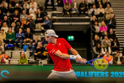 Nicolai Budkov Kjaer, en el partido ante Tomás Etcheverry por la Copa Davis