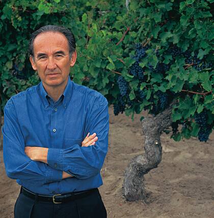 Nicolás Catena Zapata en 1999, en el Viñedo Adrianna