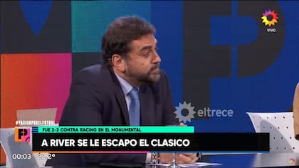Nicolás Distasio intentó mantener la compostura durante su debate con Horacio Pagani (Captura de TV)