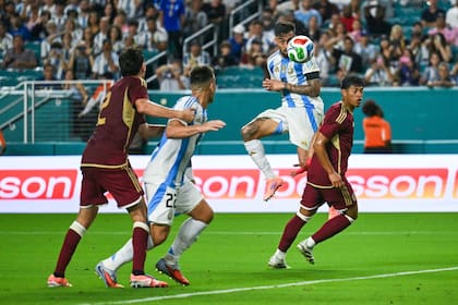 Nicolás González, en el partido contra Venezuela