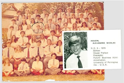 Nicolás, junto a sus compañeros en el año 1979, en el colegio St. George's.
