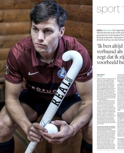 Nicolás Keenan habló sobre el hockey y su orientación sexual con la revista Trouw