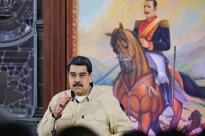 Nicolás Maduro durante una conferencia en el Palacio Miraflores