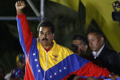 Nicolás Maduro, en el Palacio Miraflores, una vez conocida la victoria